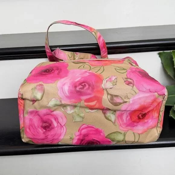 Gigi Hill Los Angeles floral tote handbag purse, pink rose everyday bag - Picture 7 of 9